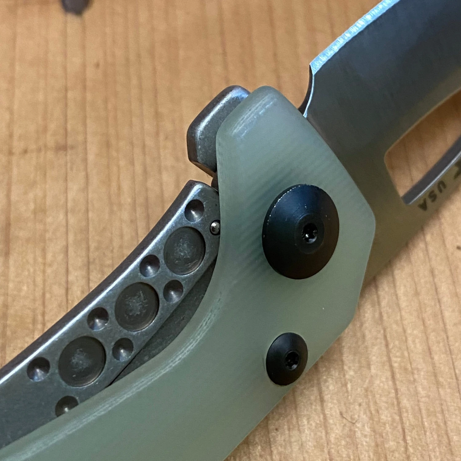 Buck Knives Buck 417 Budgie Frame Lock - Green Natural G10 - Image 4