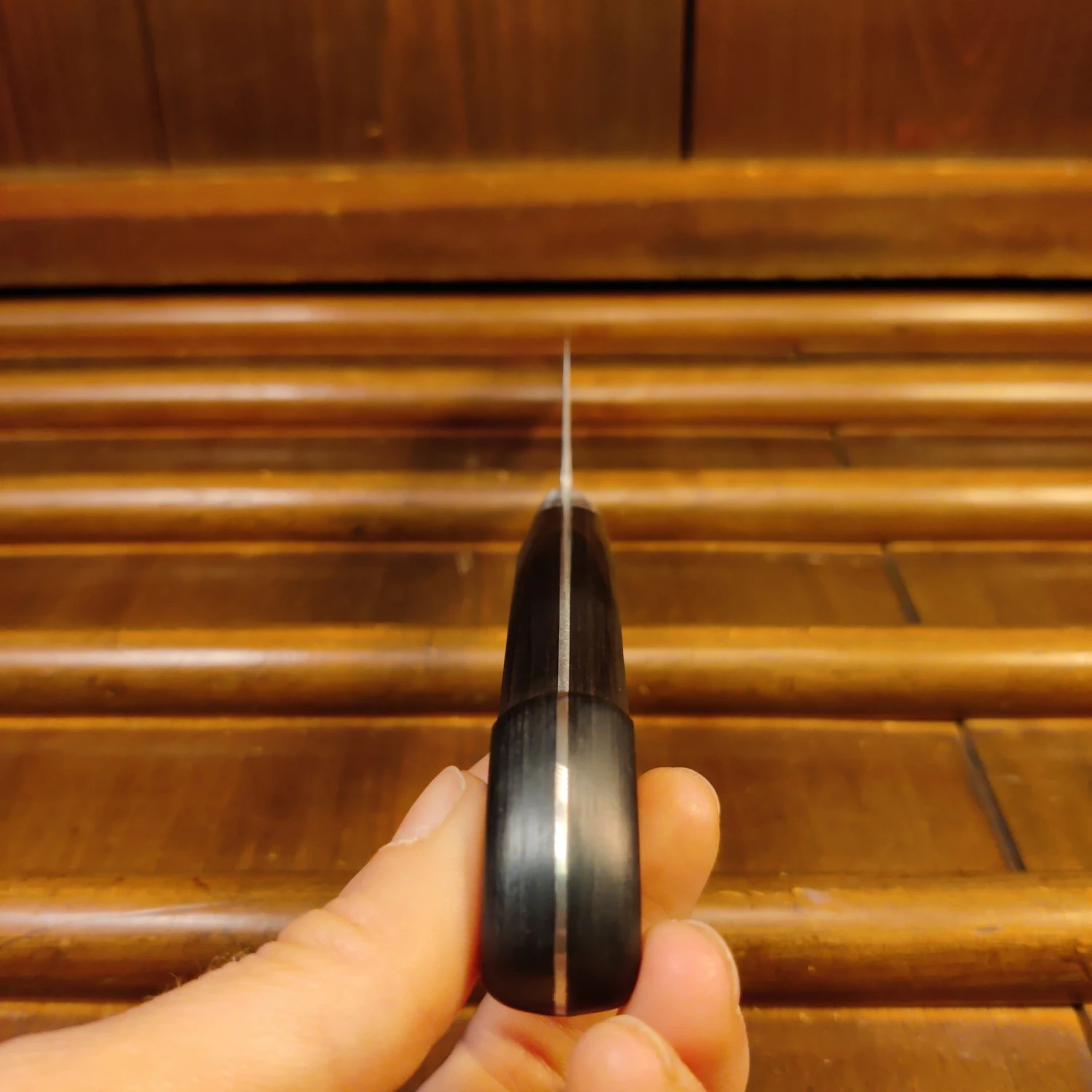 Ashi Hamono Ginga 180mm Santoku Swedish Stainless Western Handle With Saya - Image 6