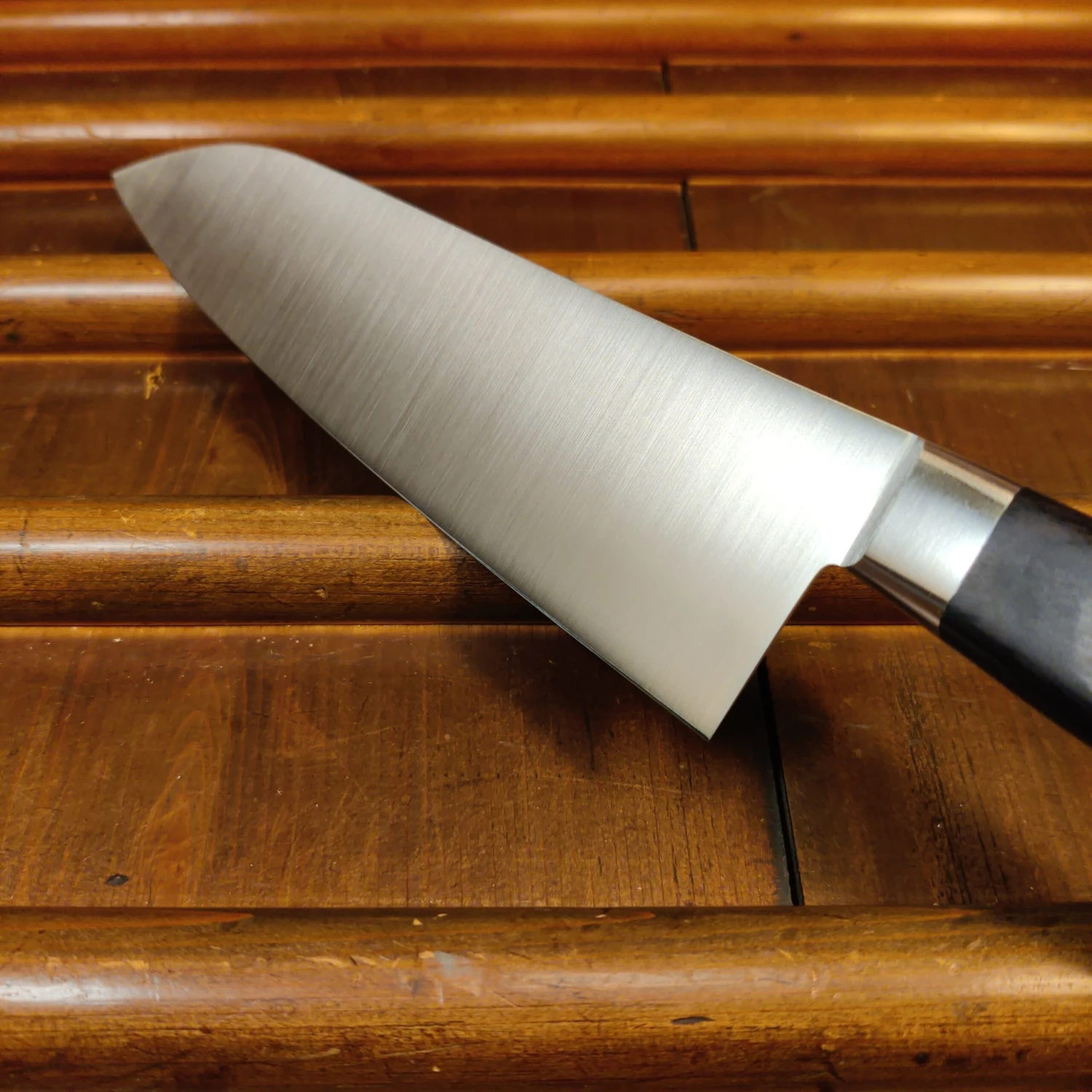 Ashi Hamono Ginga 180mm Santoku Swedish Stainless Western Handle With Saya - Image 11