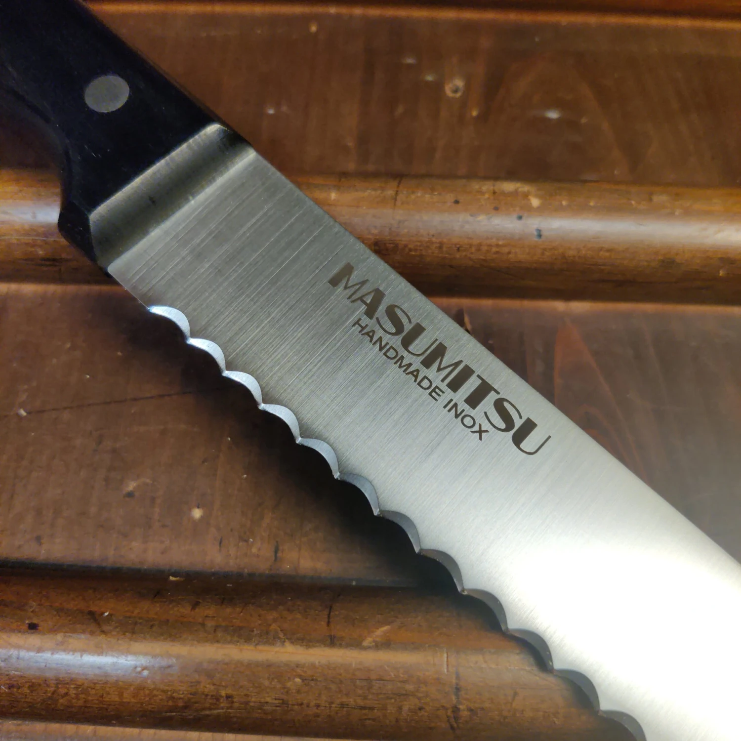 Masumitsu 250mm Bread Knife AUS8 Pakka - Image 2