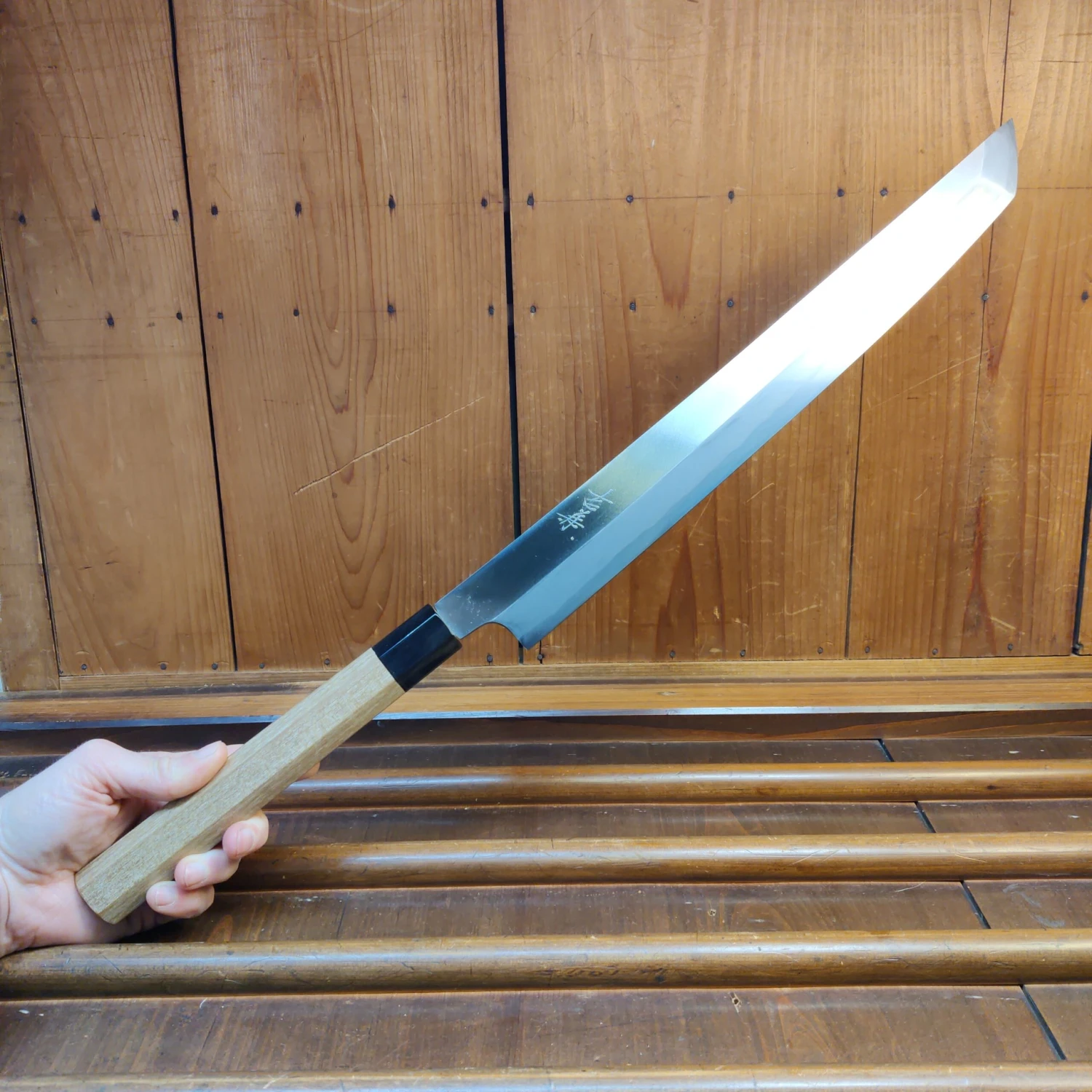 Yoshikane Hamono 330mm Sakimaru Takobiki Shirogami 1 Ho Horn - Image 6