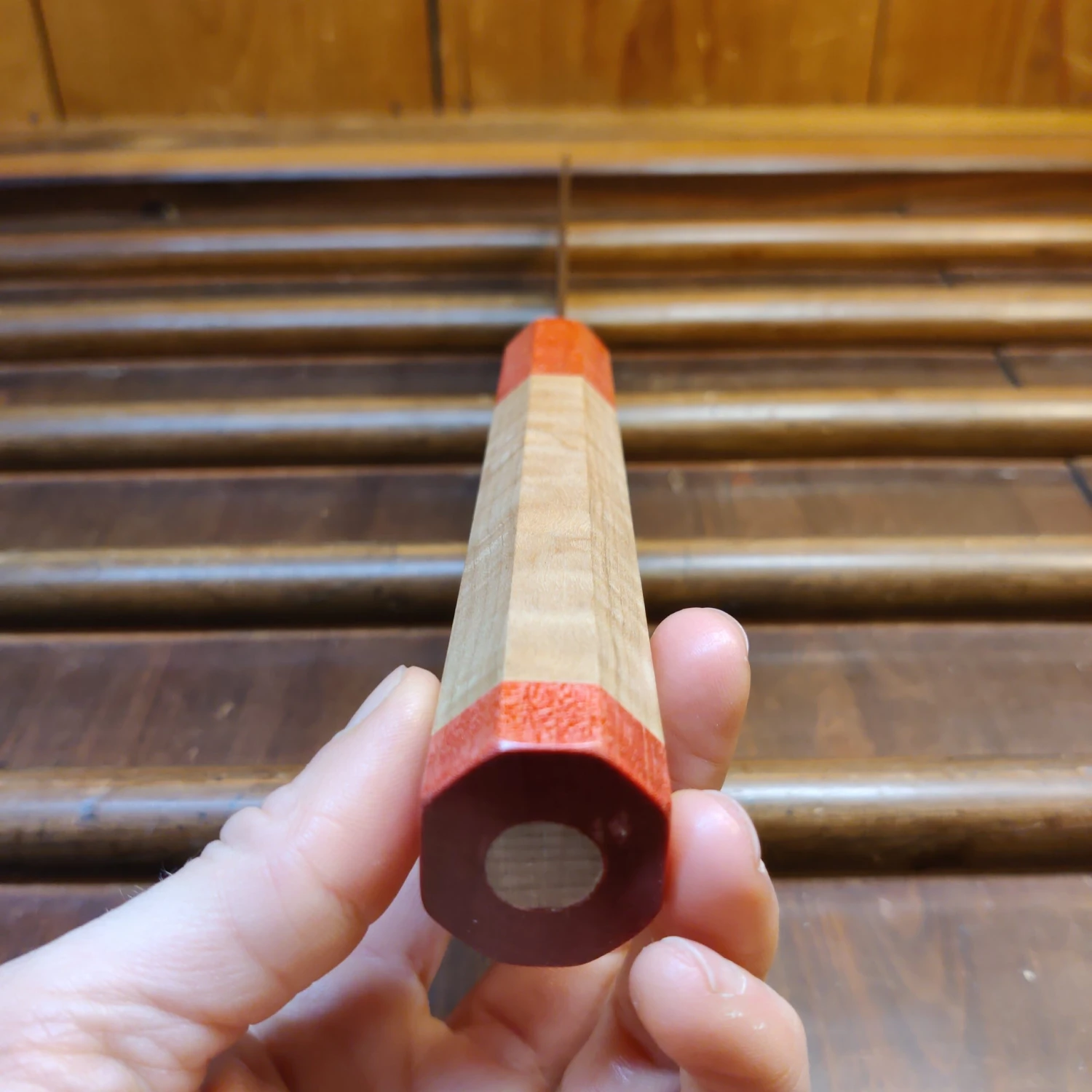 Nigara Hamono 240mm Gyuto VG10 Suminagashi Tsuchime Maple - Image 4