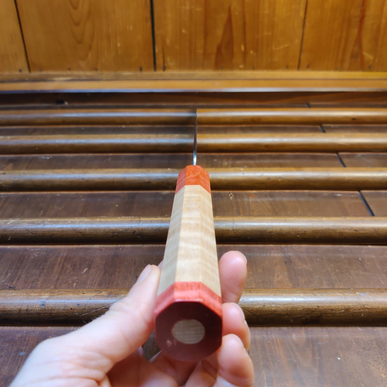 Nigara Hamono 240mm Gyuto VG10 Suminagashi Tsuchime Maple - Image 5