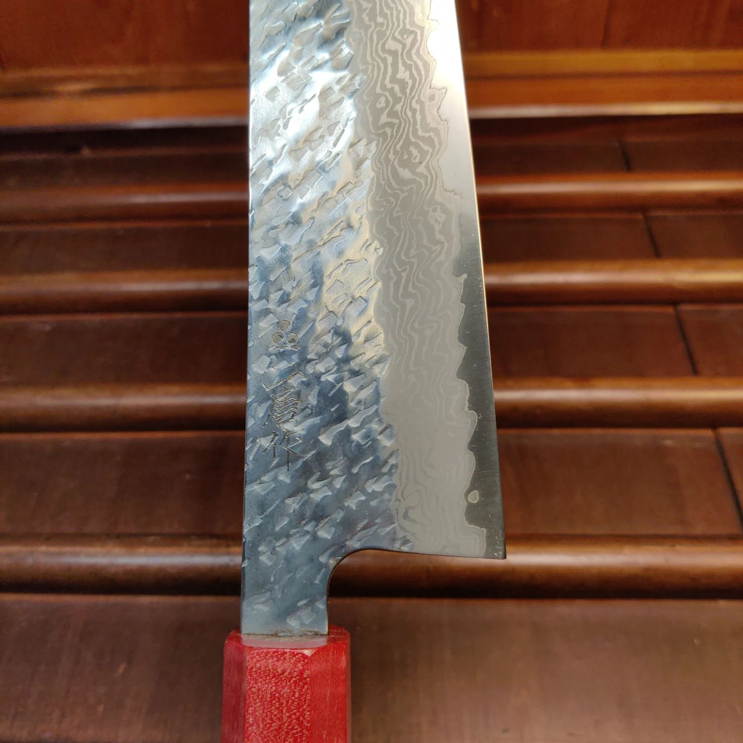 Nigara Hamono 240mm Gyuto VG10 Suminagashi Tsuchime Maple - Image 7