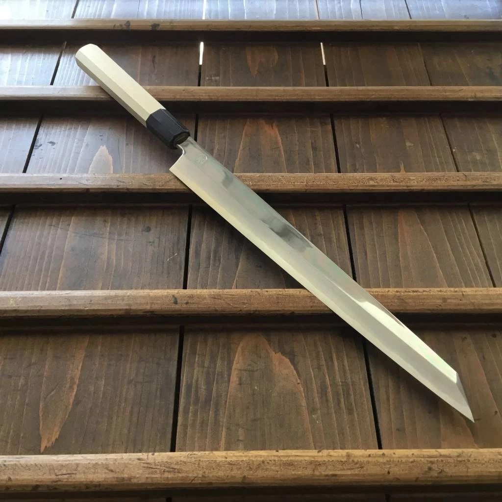 Sakai Kikumori Choyo 300mm Kiritsuke Yanagi Shirogami 2 With Saya