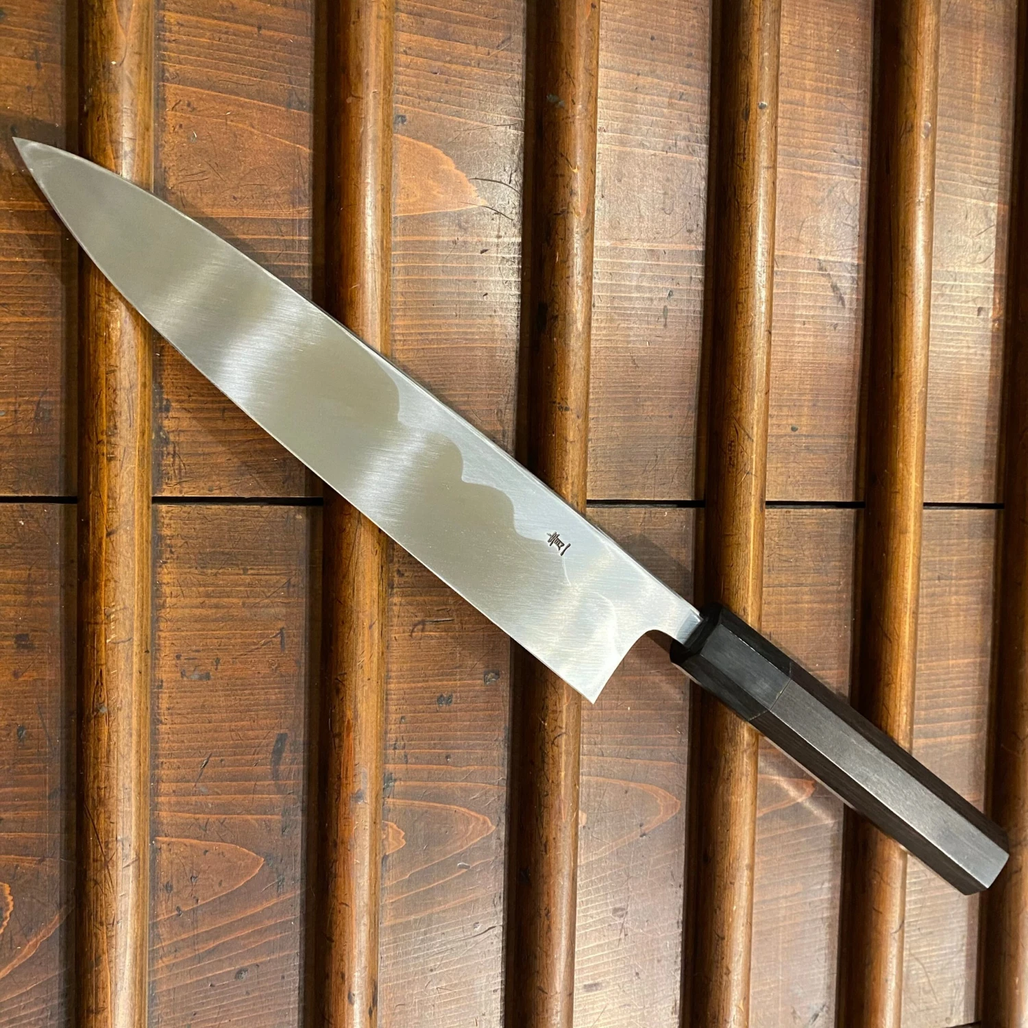 Hitohira Tanaka Mosuke 240mm Mioroshi Deba Aogami 1 Mirror Finish Ebony With Saya - Image 2