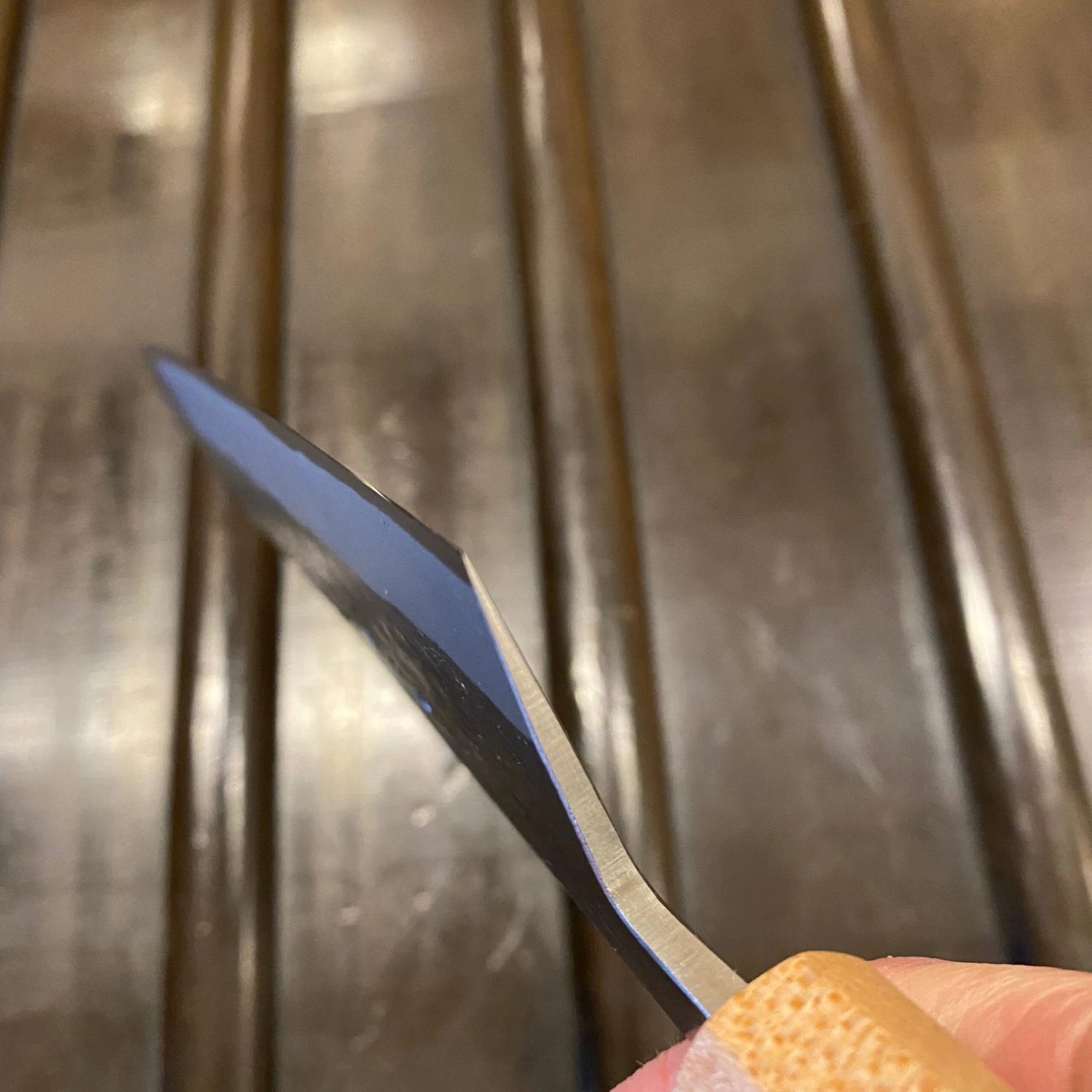 Hitohira TD 210mm Gyuto Stainless Clad Aogami 2 Kurouchi - Image 4