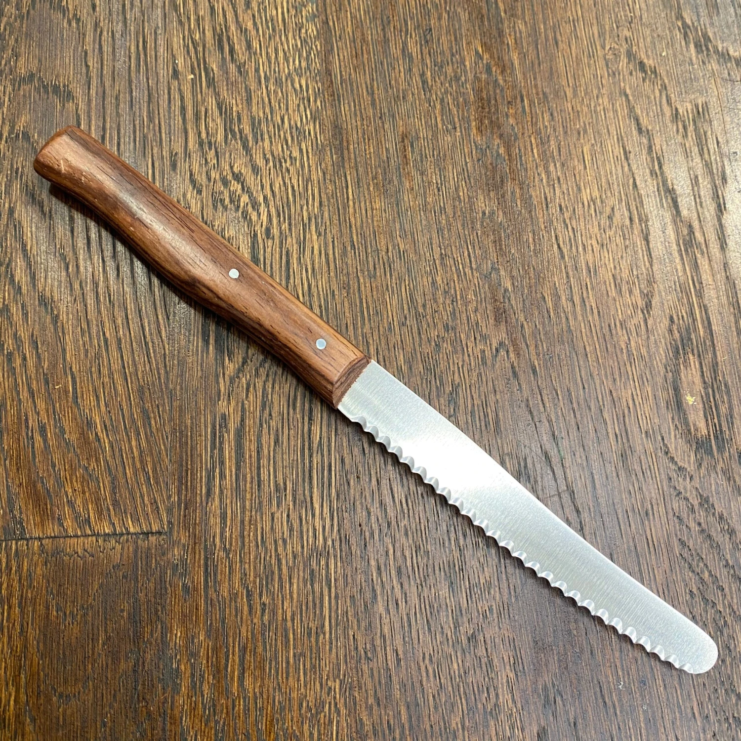 Windmühlenmesser New VIntage 4.25" Tomato Knife Round Tip Stainless Palisander 1960’s-70’s - Image 2