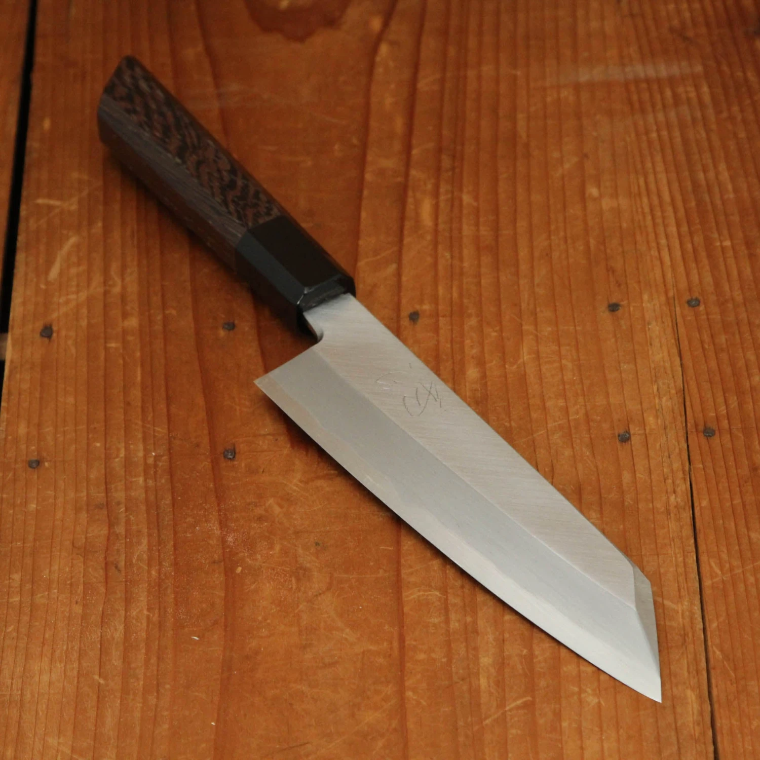 Hatsukokoro Shirasagi 180mm Kiritsuke Gyuto Single Bevel Shirogami 2 Angled Wenge