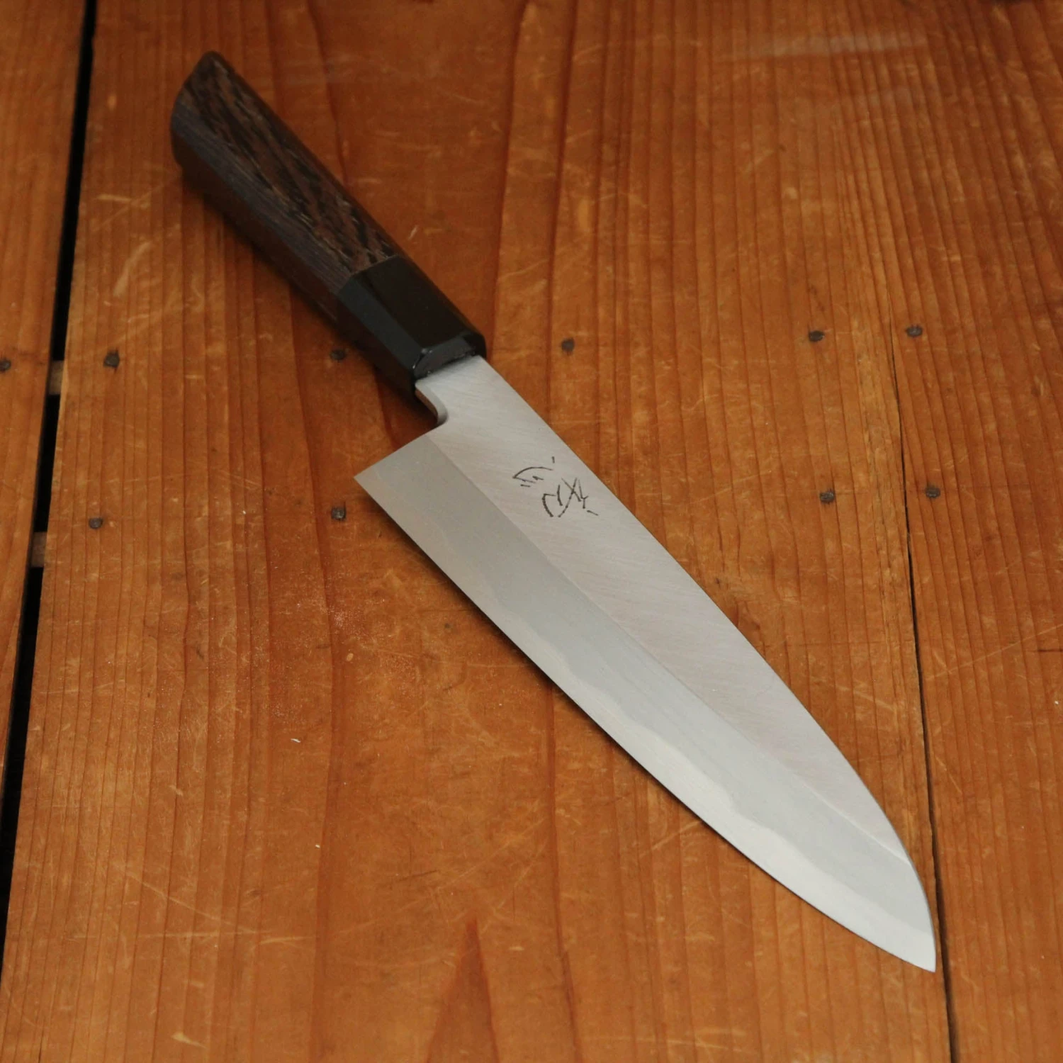 Hatsukokoro Shirasagi 210mm Gyuto Single Bevel Shirogami 2 Angled Wenge