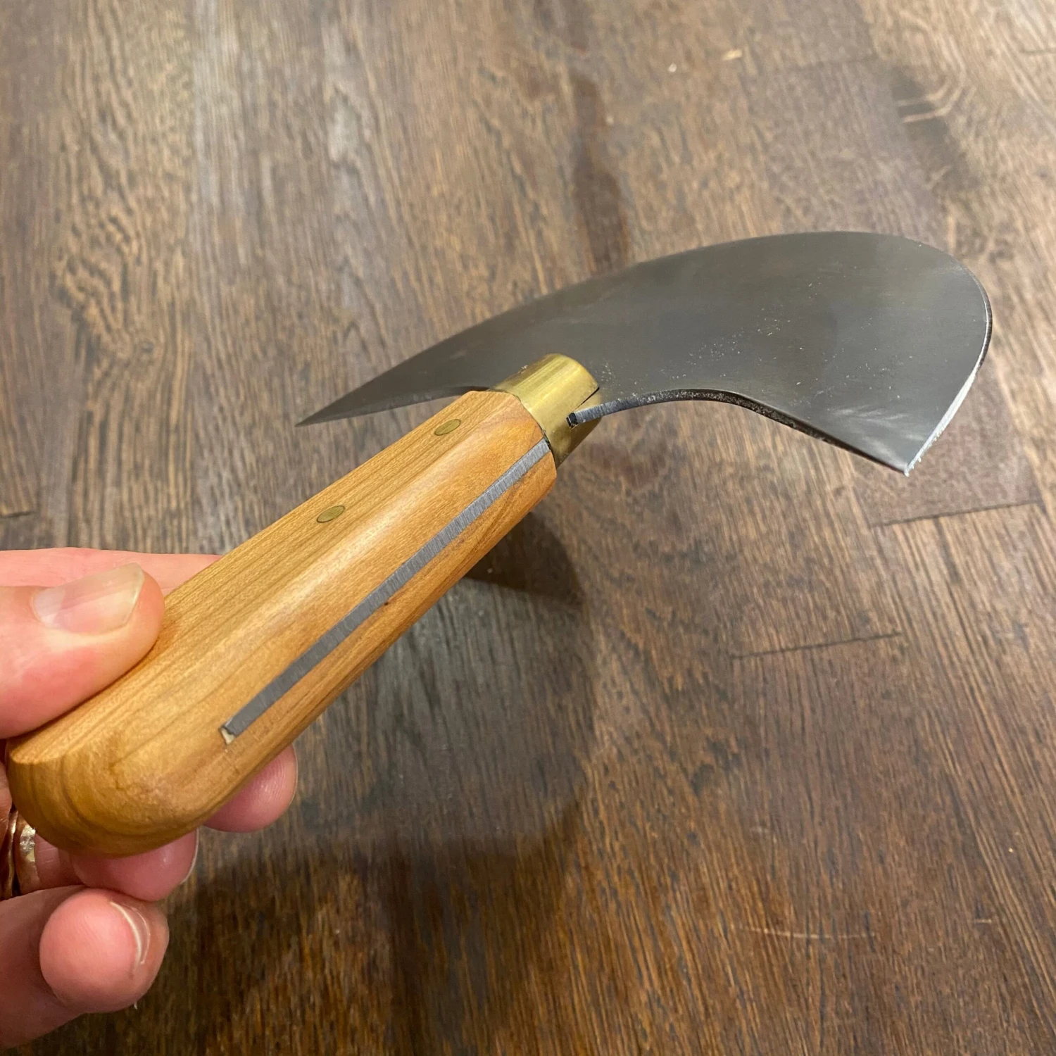 Friedr Herder 1/2 Moon Leather Knife Carbon Steel - Image 3