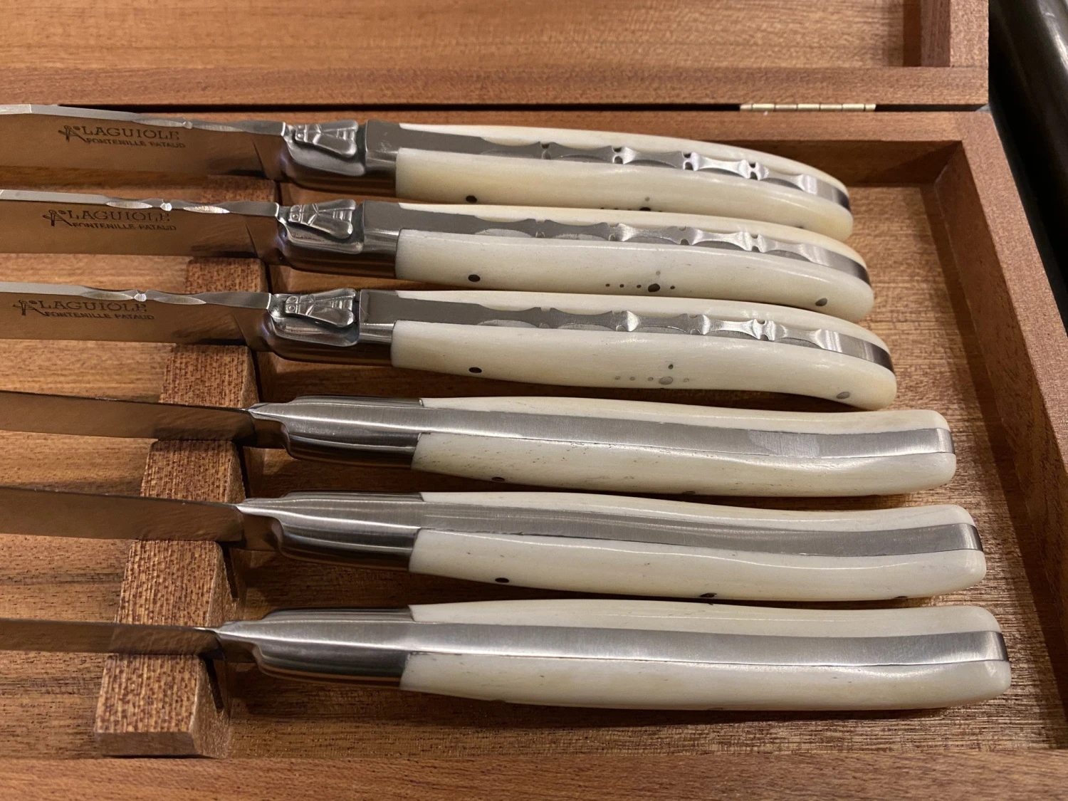 Fontenille Pataud Laguiole Steak Knife Set Of 6 Cow Bone - Image 4