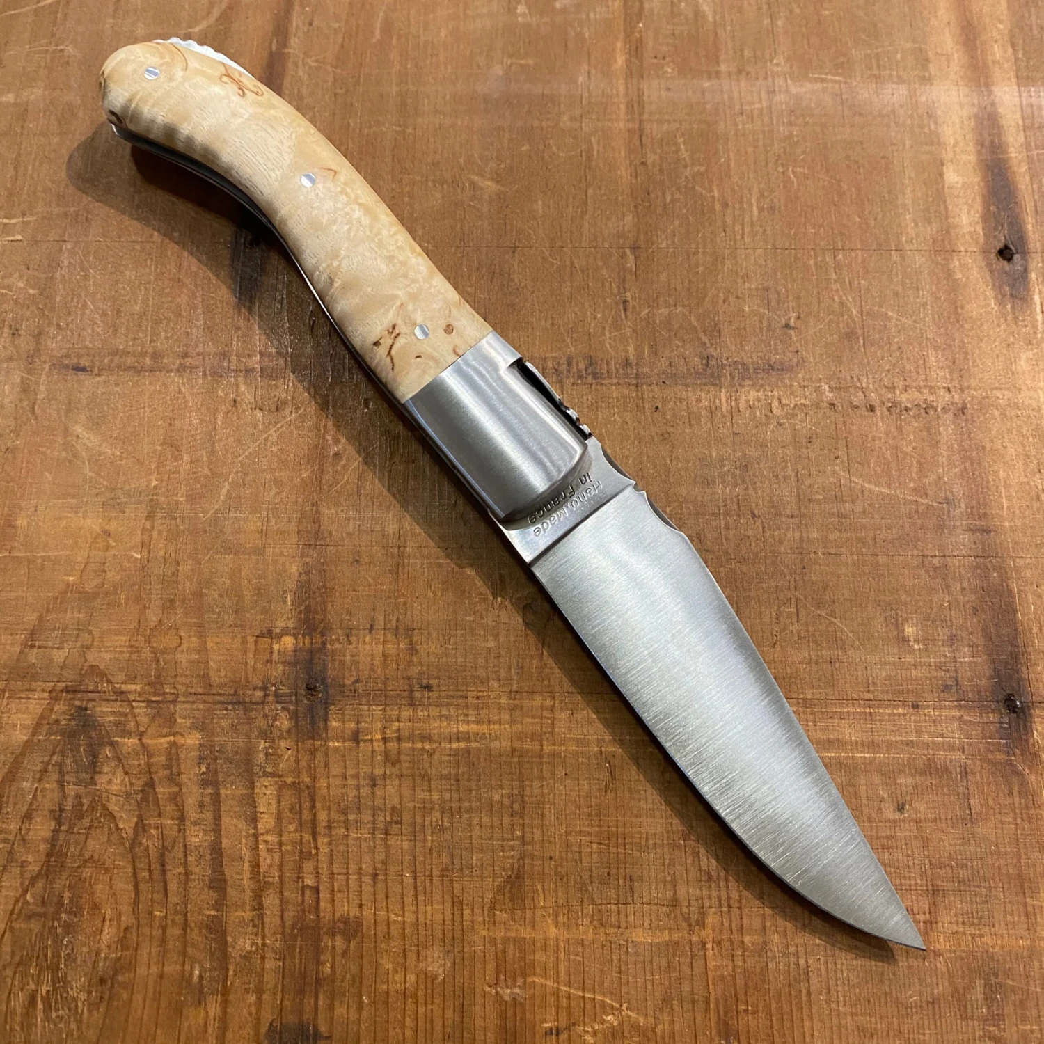 Fontenille Pataud Laguiole Sport 13cm Pocket Knife Curly Birch Lockback - Image 2