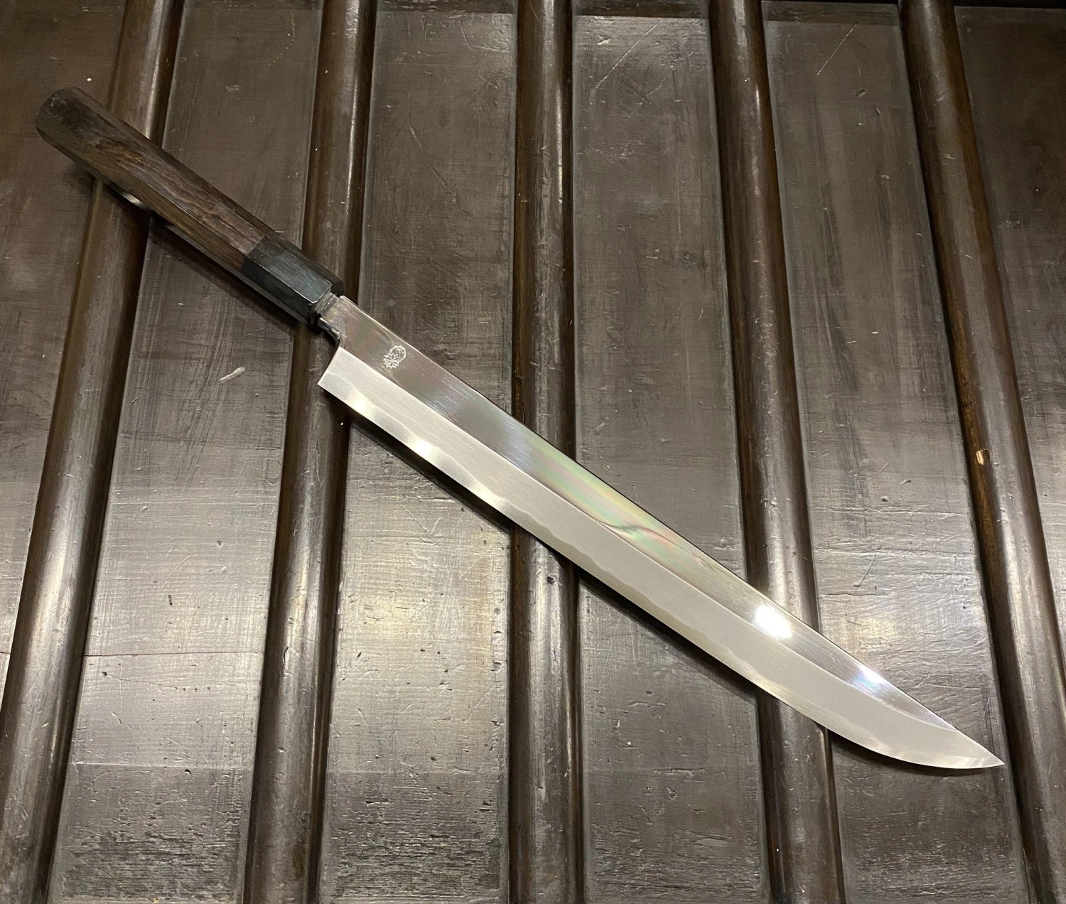 Sakai Kikumori Choyo 300mm Saber Tip Sakimaru Takobiki Aogami 1 With Saya