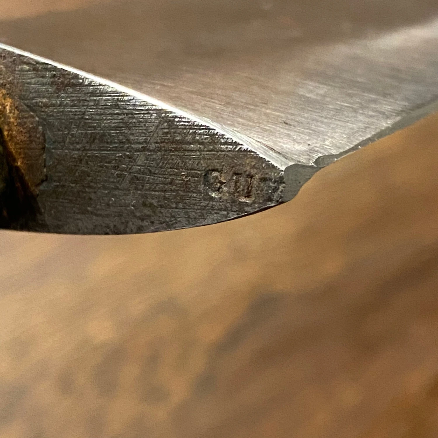 Vintage M Schlesinger Berlin 11.75” Chef Knife Carbon Steel 19th C? - Image 7