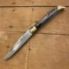 Au Sabot Laguiole 12cm Pocket Knife Carbon Horn 2 Brass Bolsters With Corkscrew