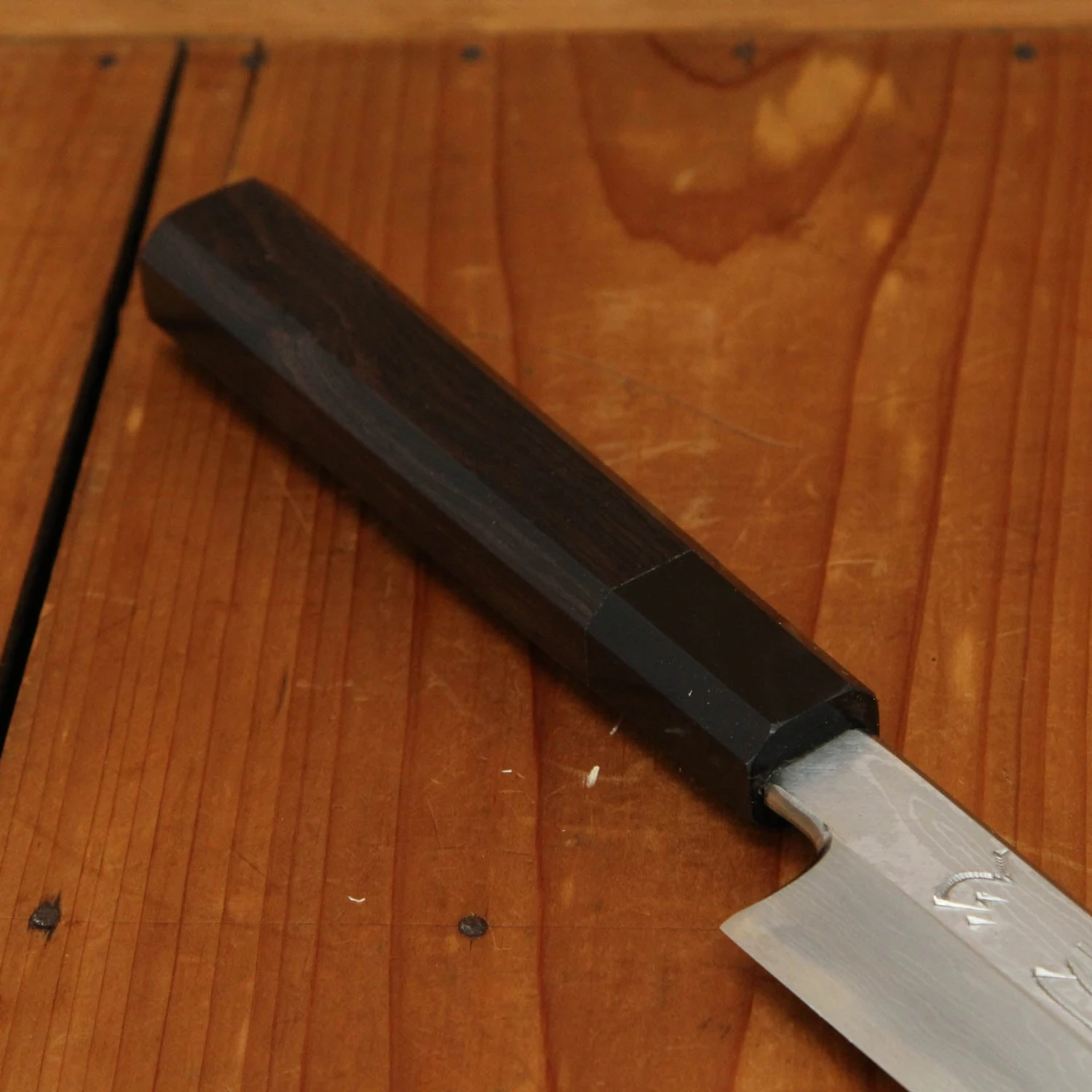 Hatsukokuro Nakagawa 300mm Kiritsuke Yanagi Aogami 1 Damascus Black Buffalo Horn - Image 4