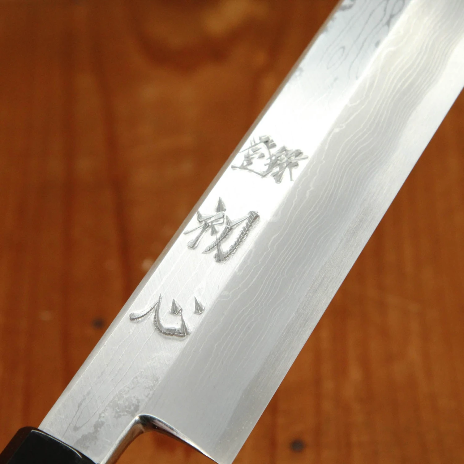 Hatsukokuro Nakagawa 330mm Kiritsuke Yanagi Aogami 1 Damascus Black Buffalo Horn - Image 6
