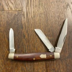 Vintage Schrade Walden 3 3/8" Stockman 832 Carbon Steel Wood Scales 1946-73