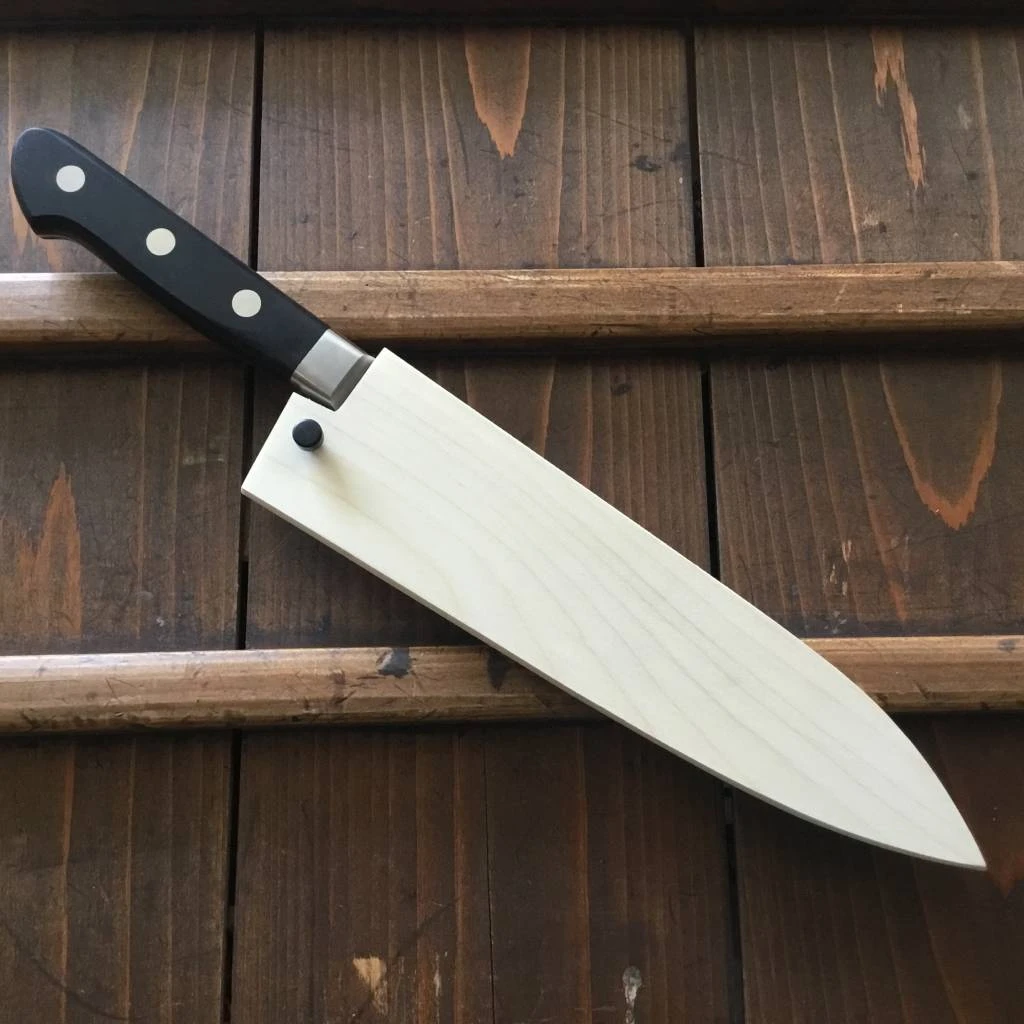 Ashi Hamono Ginga 180mm Santoku Swedish Stainless Western Handle With Saya - Image 9