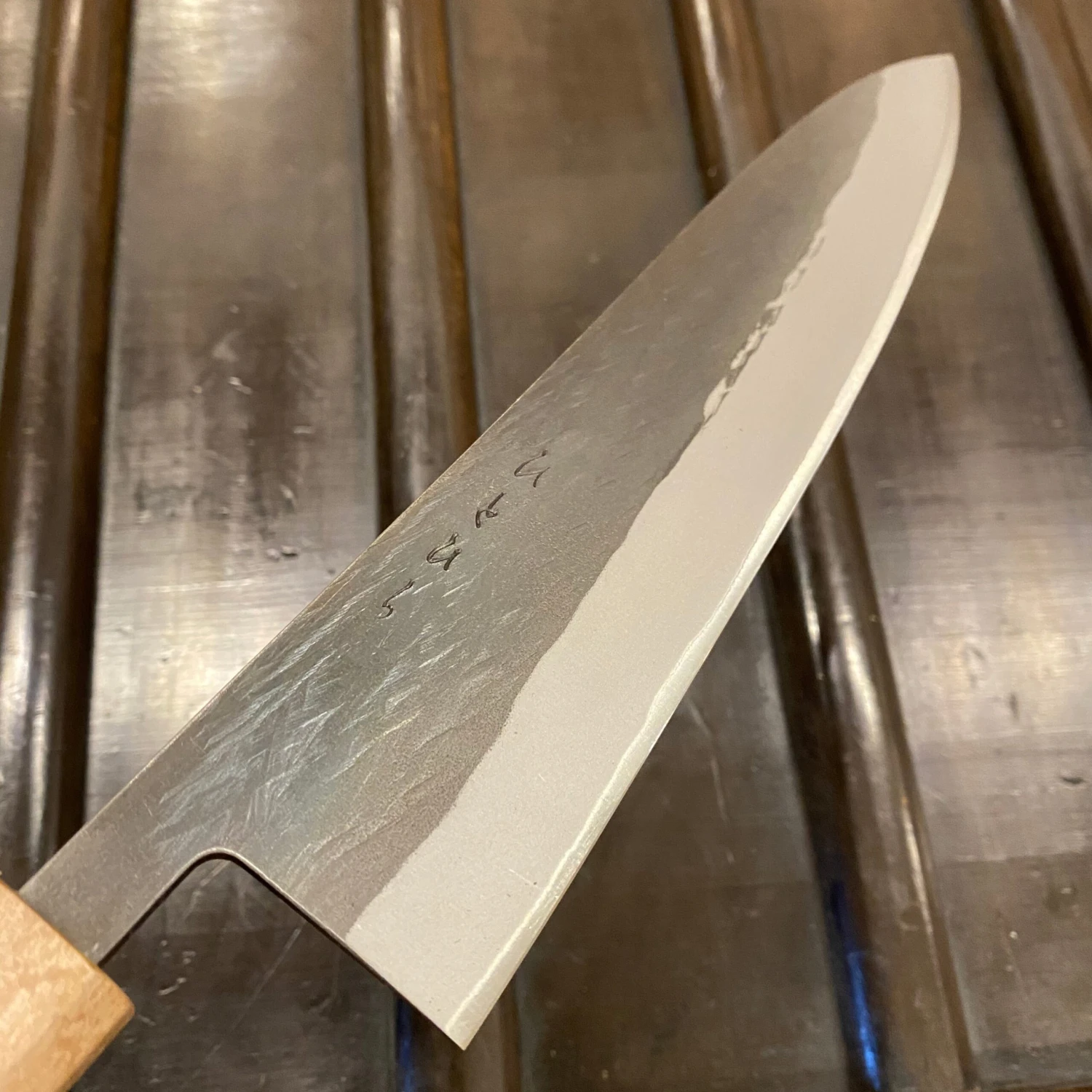Hitohira TD 210mm Gyuto Stainless Clad Aogami 2 Kurouchi - Image 5