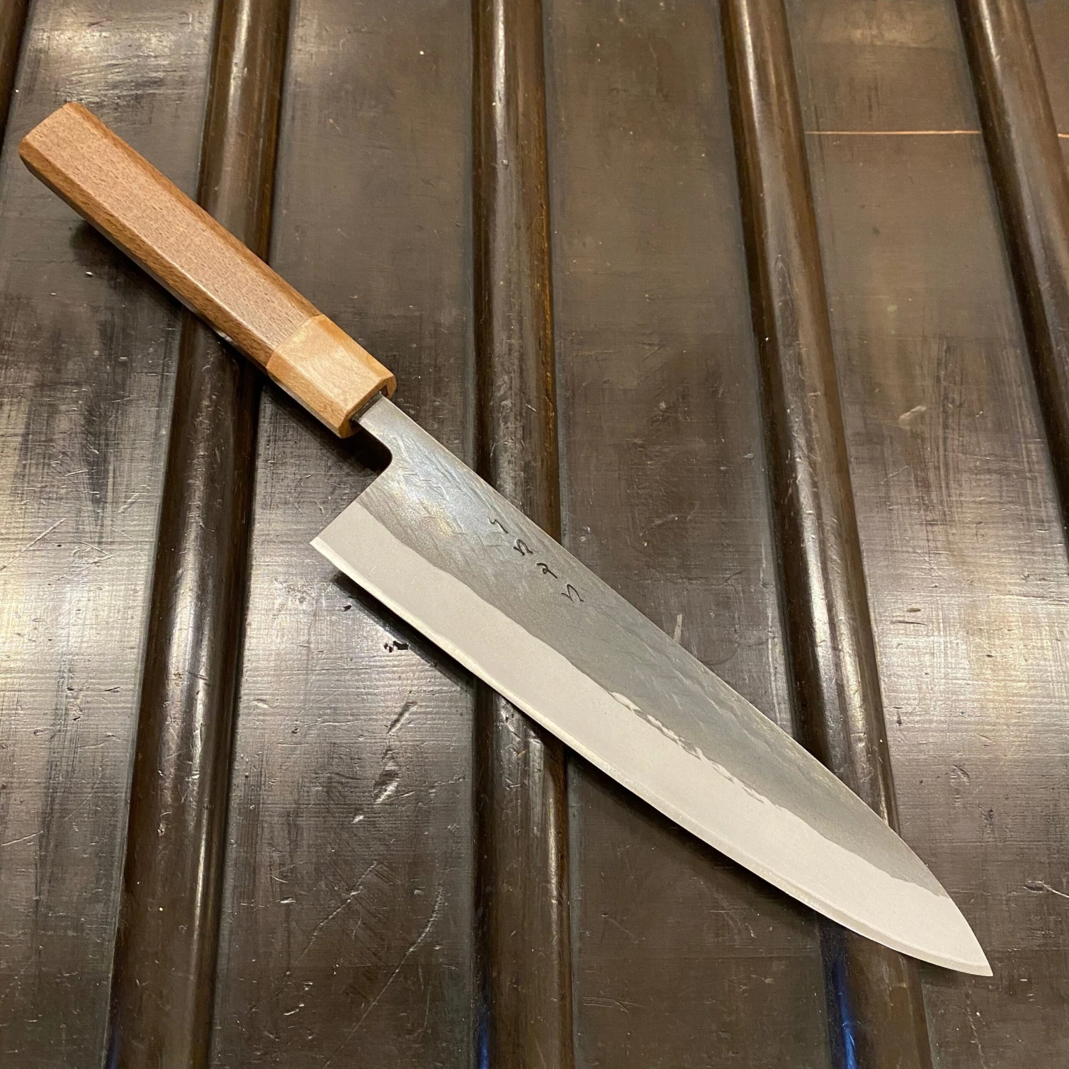 Hitohira TD 210mm Gyuto Stainless Clad Aogami 2 Kurouchi