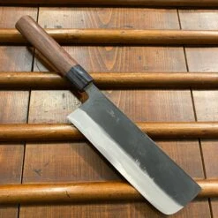 Hitohira MS 165mm Nakiri Iron Clad Aogami #2 Kurouchi Rosewood