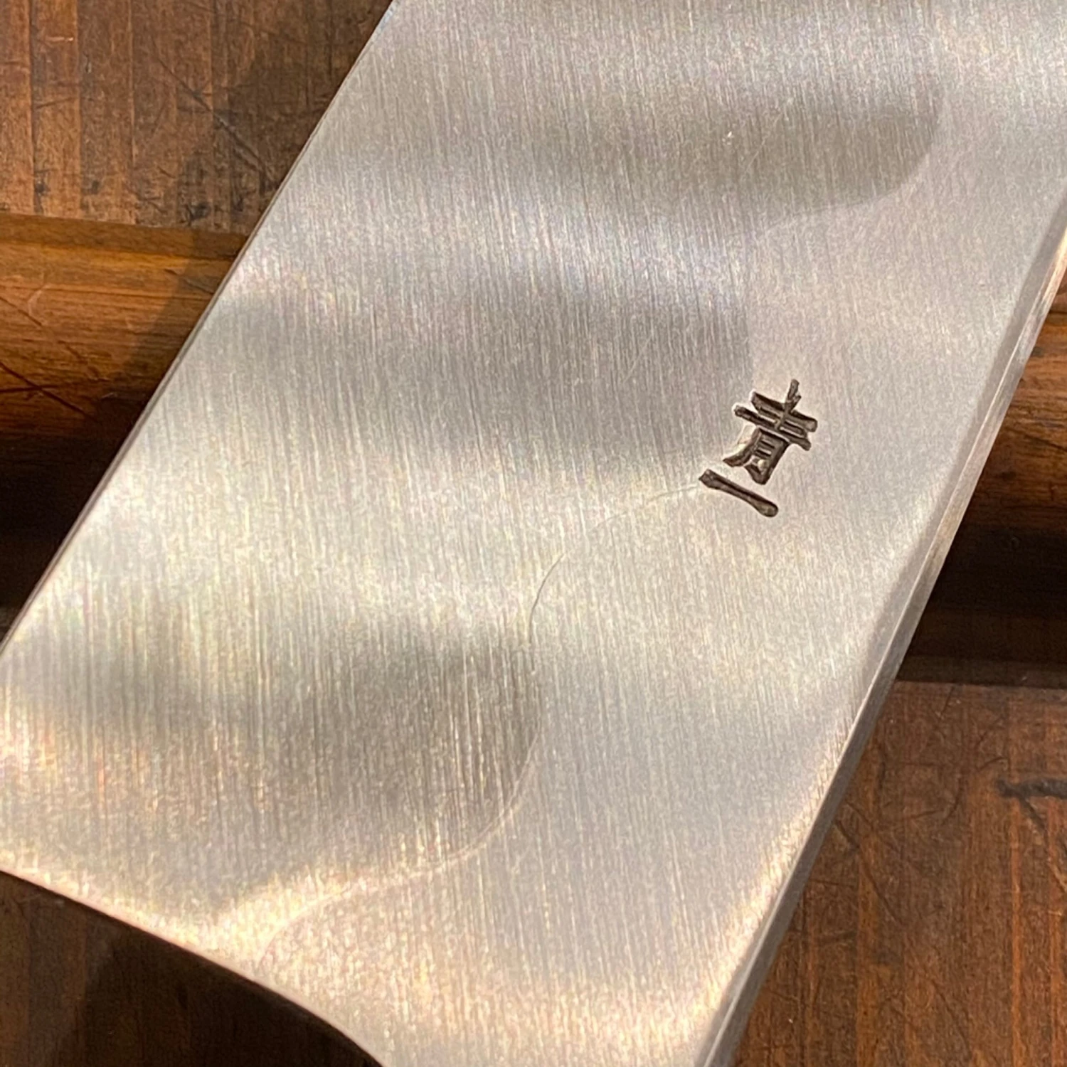 Hitohira Tanaka Mosuke 240mm Mioroshi Deba Aogami 1 Mirror Finish Ebony With Saya - Image 5