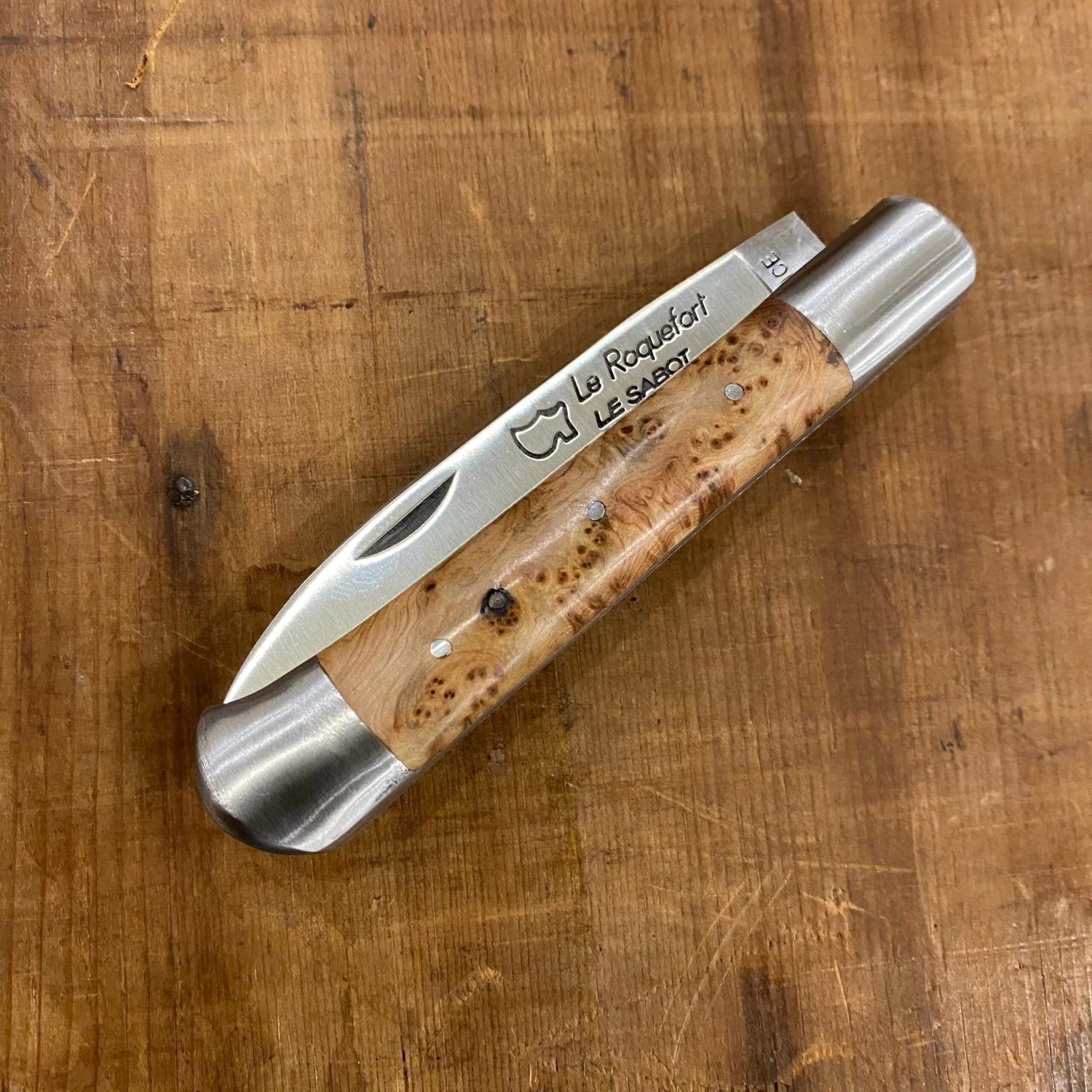 Au Sabot Roquefort 11cm Pocket Knife Stainless Juniper 2 Bolsters - Image 4