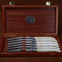 Fontenille Pataud Laguiole Steak Knife Set Of 6 Cow Bone