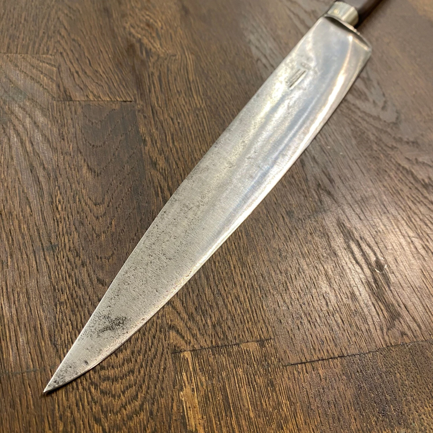 Vintage M Schlesinger Berlin 11.75” Chef Knife Carbon Steel 19th C? - Image 3