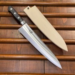 Ashi Hamono Ginga 240mm Gyuto Shirogami 2 Western Handle With Saya