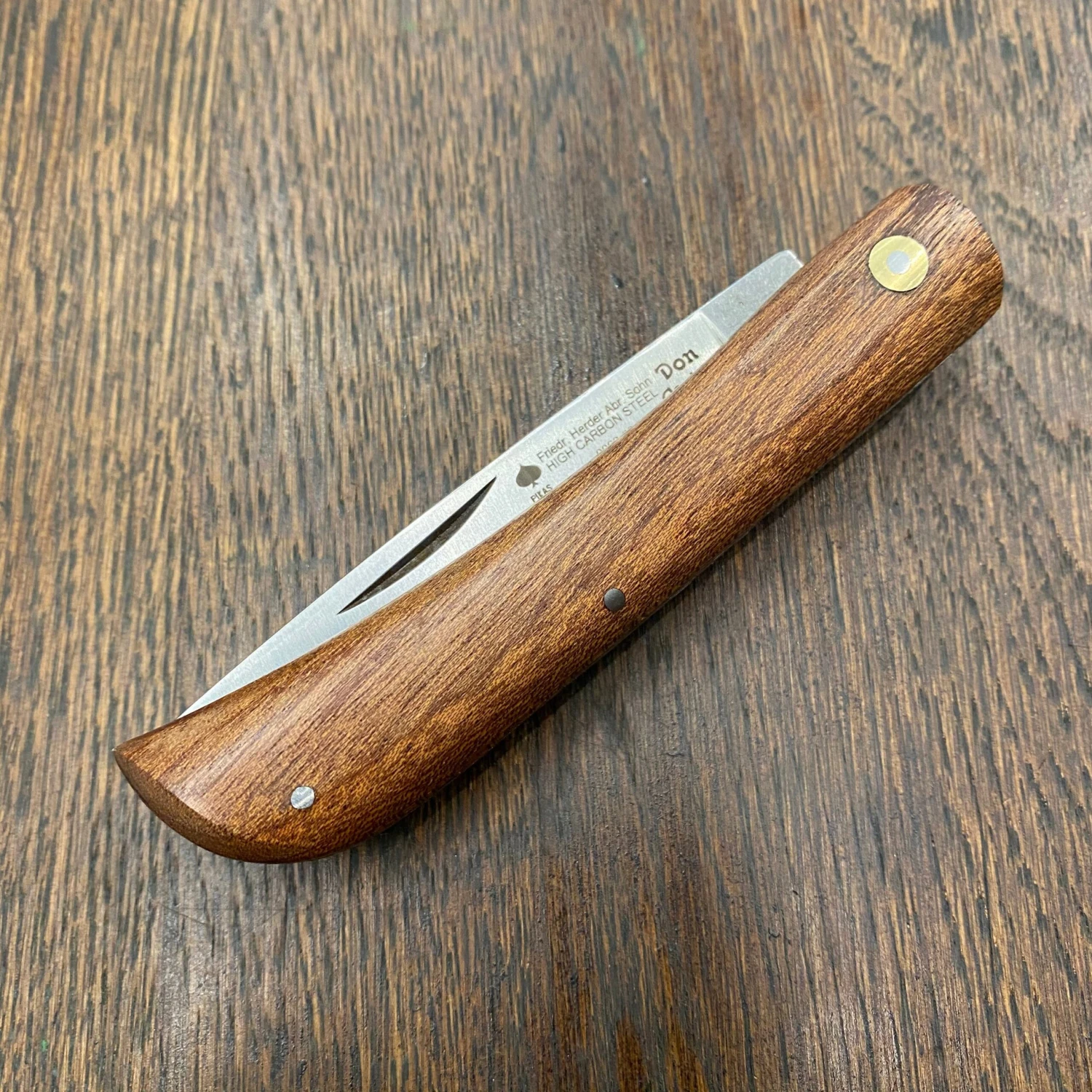 Friedr Herder 4 1/8” Sodbuster / Miner’s Jack Carbon Steel Sapele Wood - Image 5