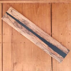 Knife En Place Harmony Select Large Spalted Bigleaf Maple With Black Epoxy Knife Holder