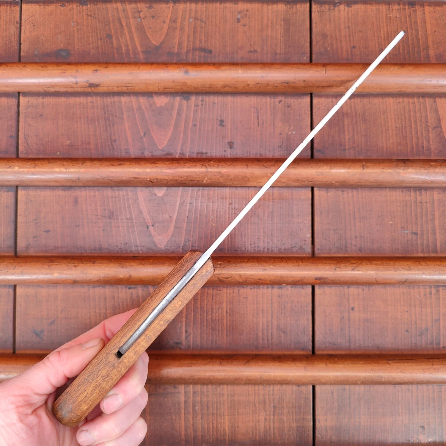 Vintage Bourgade 7" Cleaver Carbon Steel Rosette Rivets 1930's-50's? 10oz - Image 4