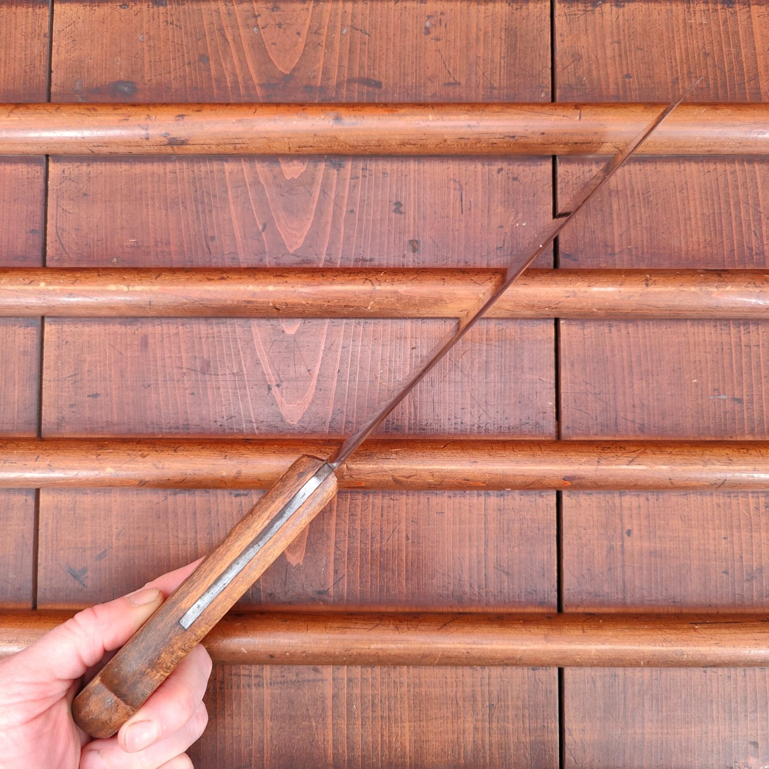 Vintage Bourgade 7" Cleaver Carbon Steel Rosette Rivets 1930's-50's? 10oz - Image 5