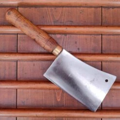 Vintage French Cleaver '303' 6" Carbon Steel Turned Handle C1900-1930's 17.5oz