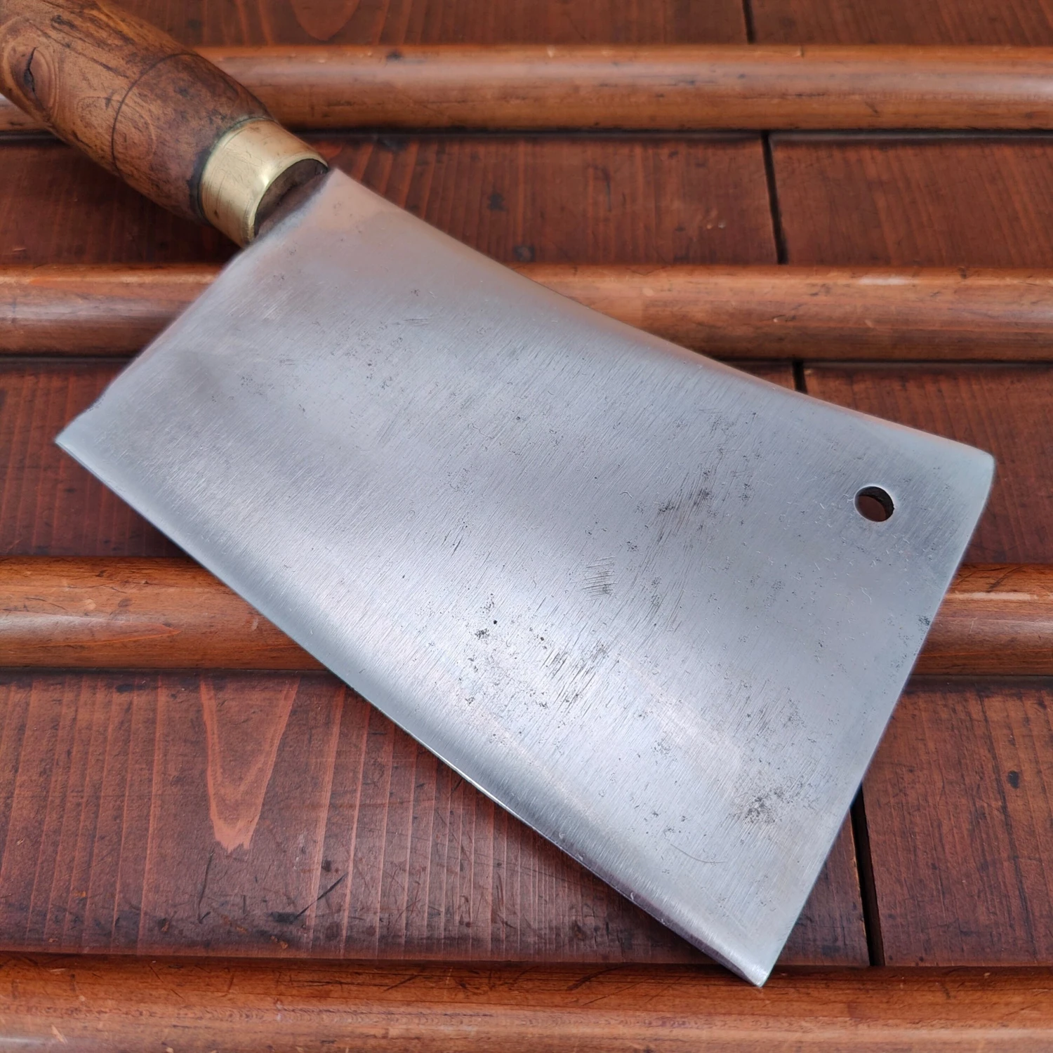 Vintage French Cleaver '303' 6" Carbon Steel Turned Handle C1900-1930's 17.5oz - Image 2