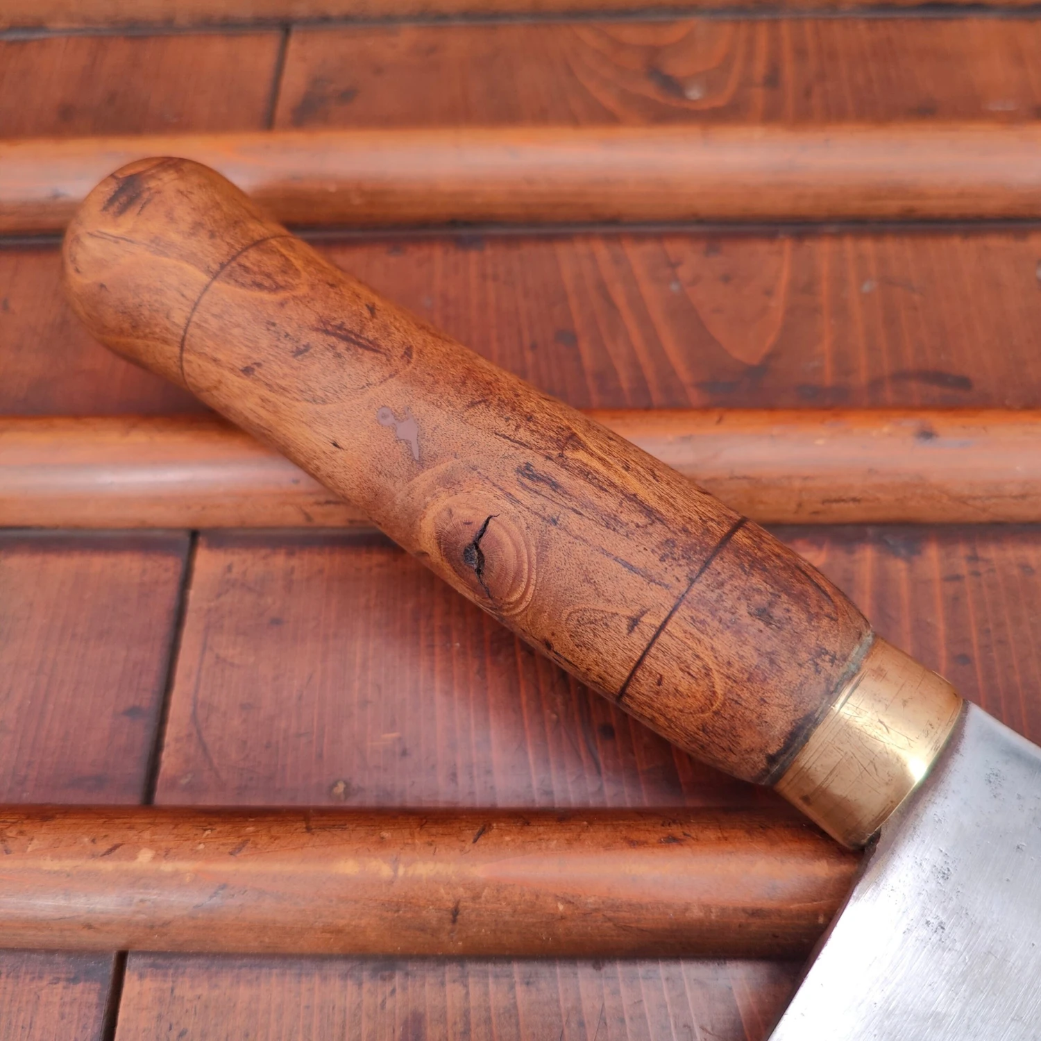 Vintage French Cleaver '303' 6" Carbon Steel Turned Handle C1900-1930's 17.5oz - Image 3