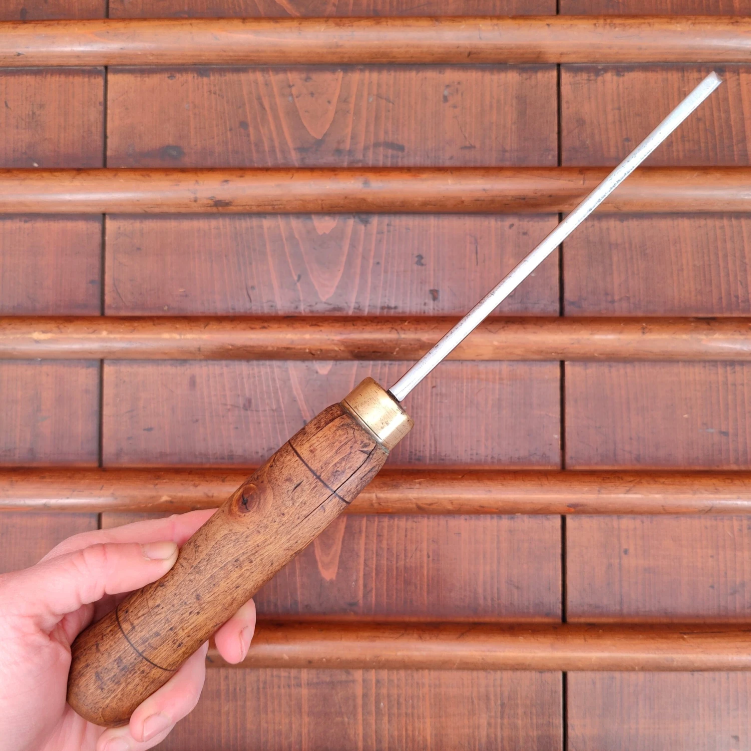 Vintage French Cleaver '303' 6" Carbon Steel Turned Handle C1900-1930's 17.5oz - Image 4