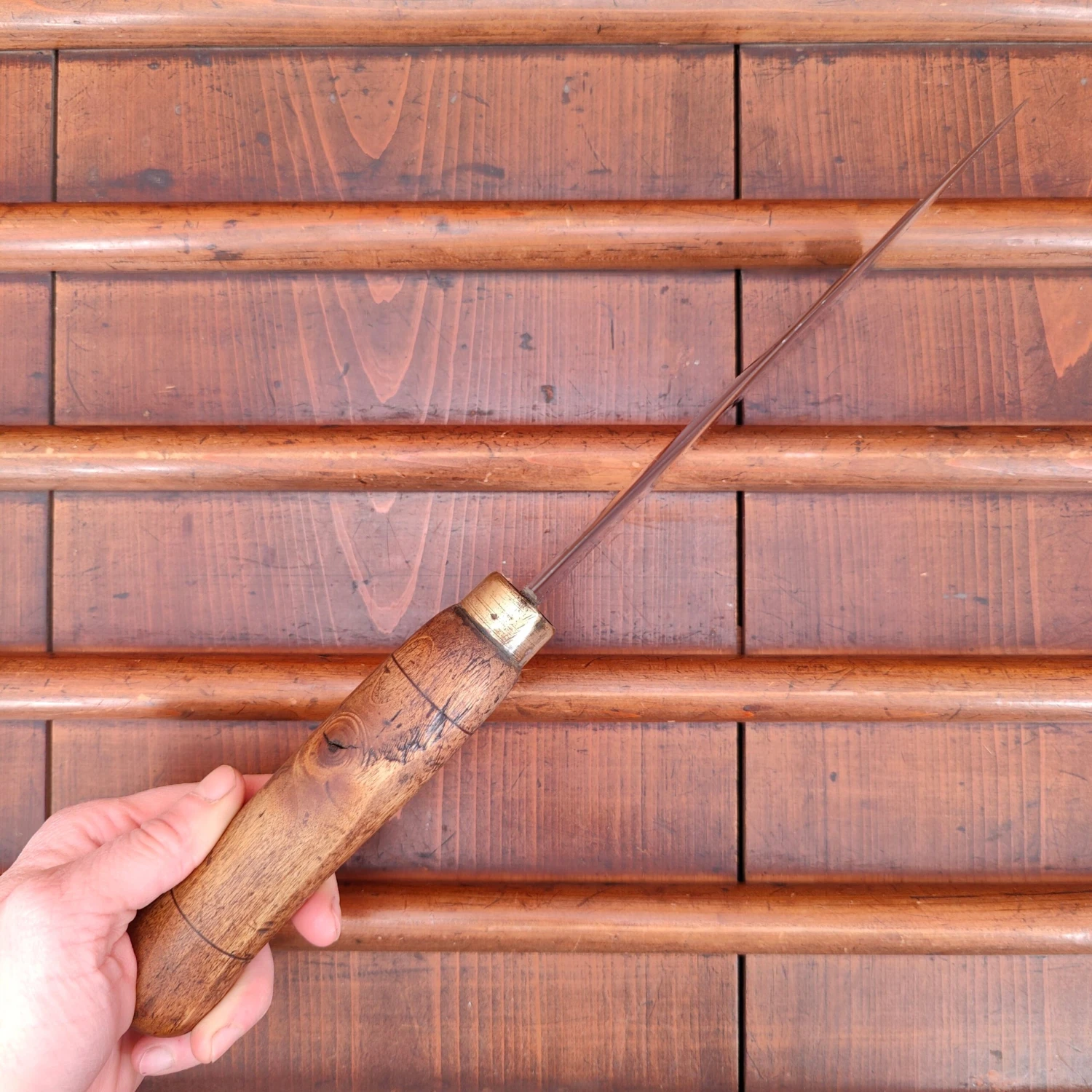 Vintage French Cleaver '303' 6" Carbon Steel Turned Handle C1900-1930's 17.5oz - Image 5