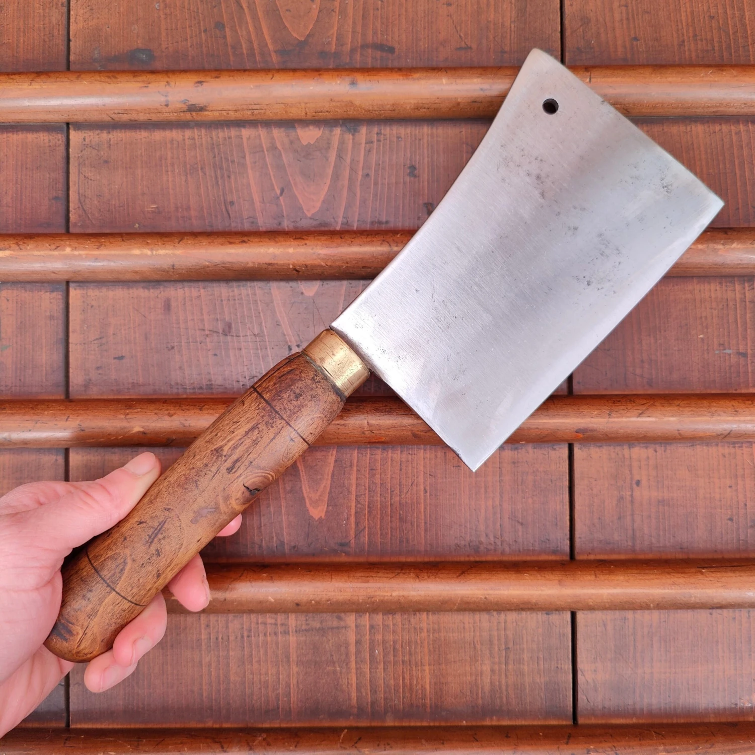 Vintage French Cleaver '303' 6" Carbon Steel Turned Handle C1900-1930's 17.5oz - Image 6