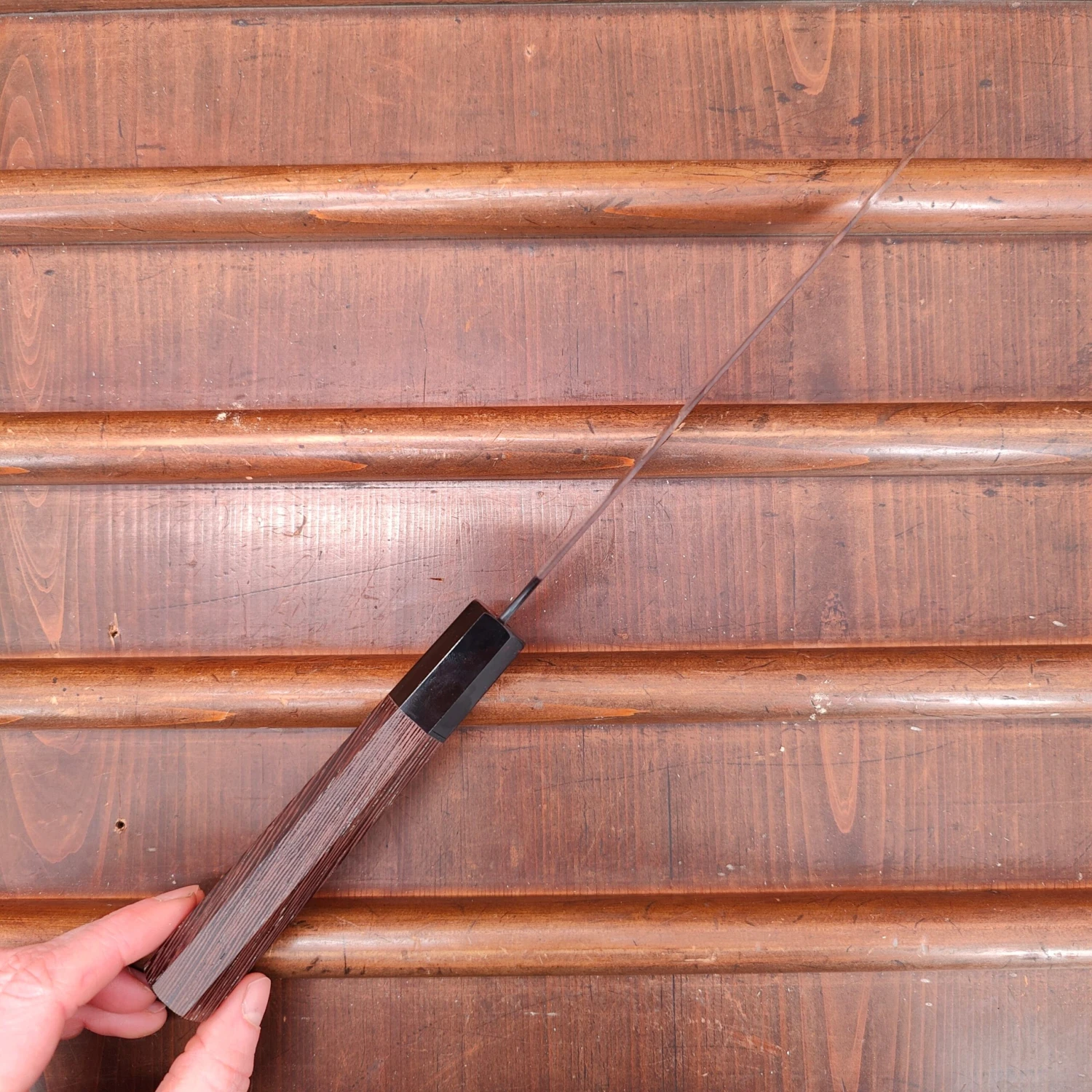 Nigara Hamono 180mm Santoku SG2 Kurouchi Tsuchime Wenge - Image 5