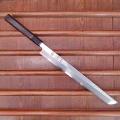 Hatsukokoro Nakagawa 330mm Sakimaru Yanagi Aogami 1 Damascus Ebony Buffalo Horn