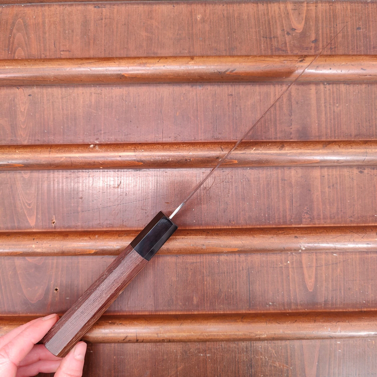 Hatsukokoro Inazuma 180mm Bunka Aogami Super Damascus Kurouchi Tsuchime Wenge Handle - Image 5