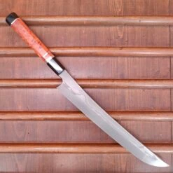 Nigara Hamono 300mm Sakimaru Yanagi Aogami 2 Honyaki Karin Burl Double Horn Handle