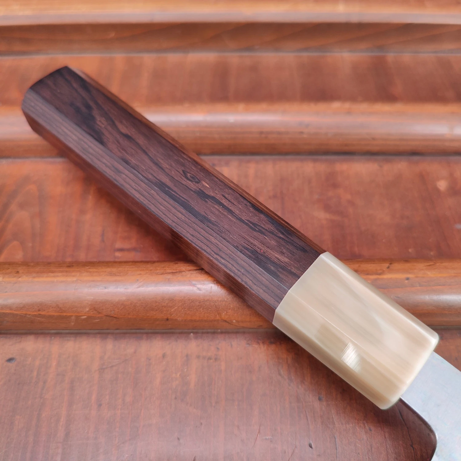 Yoshikazu Tanaka 270mm Kiritsuke Sujihiki Shirogami 1 Damascus Ebony - Image 3