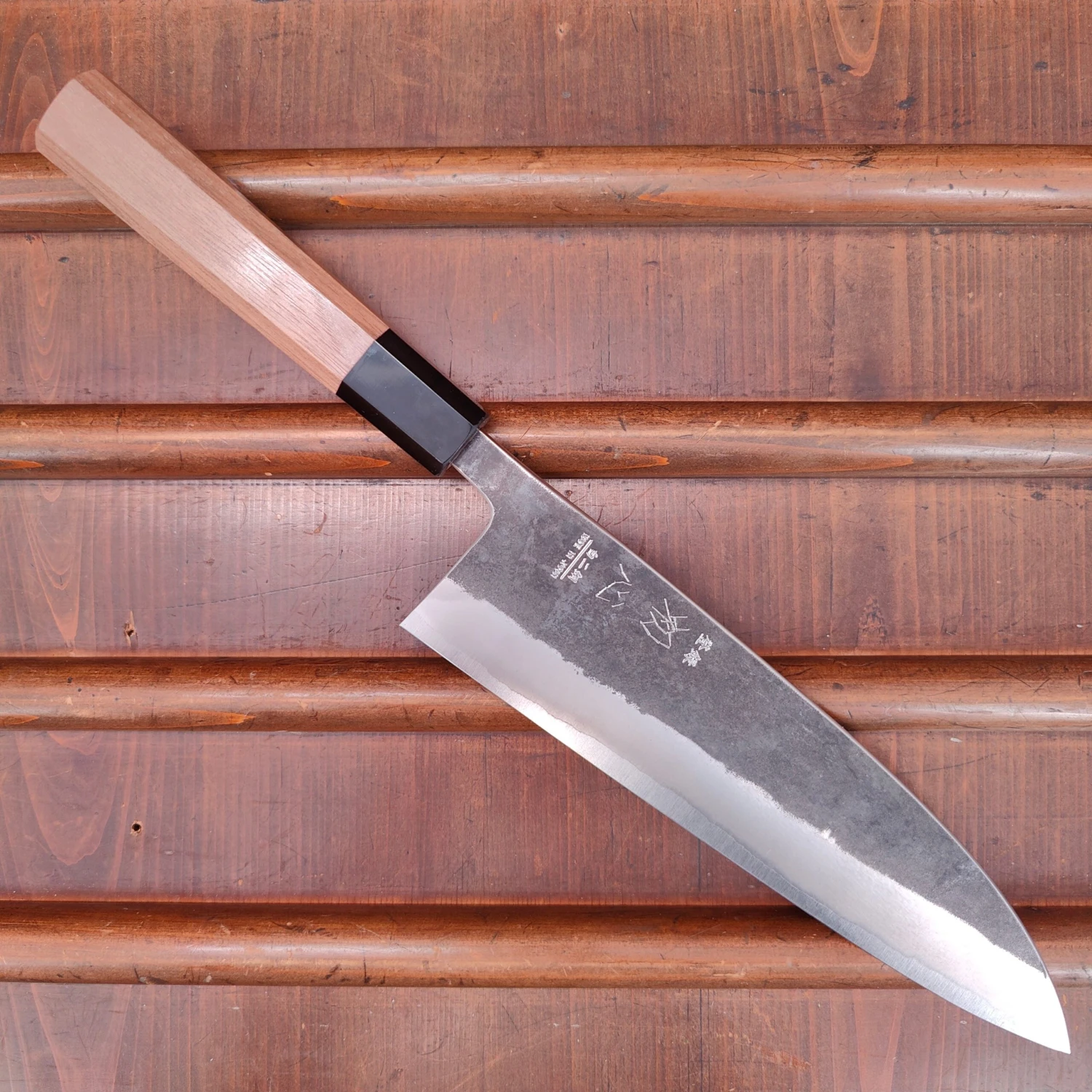 Hatsukokoro Kurokaze 210mm Gyuto Stainless Clad Shirogami 2 Walnut - Image 2