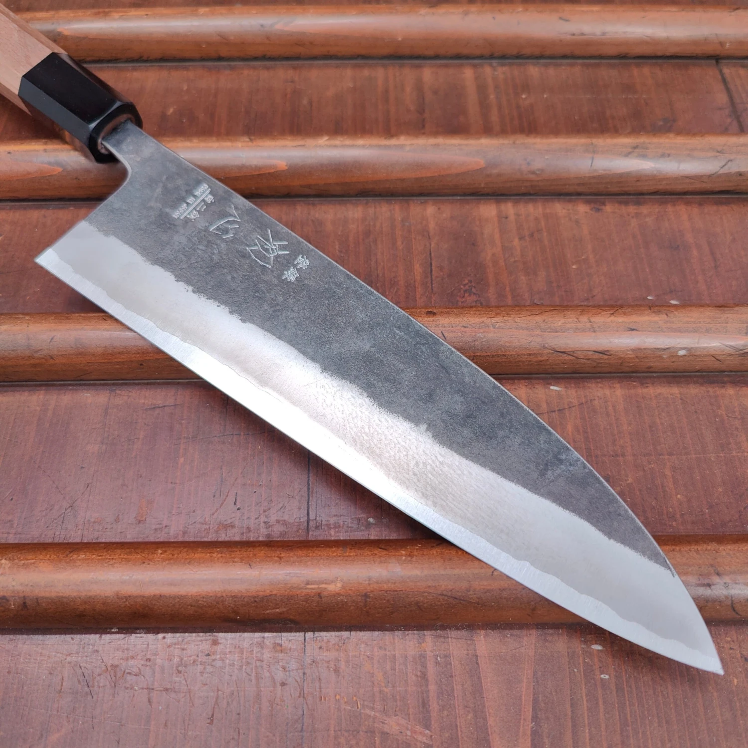 Hatsukokoro Kurokaze 210mm Gyuto Stainless Clad Shirogami 2 Walnut - Image 3