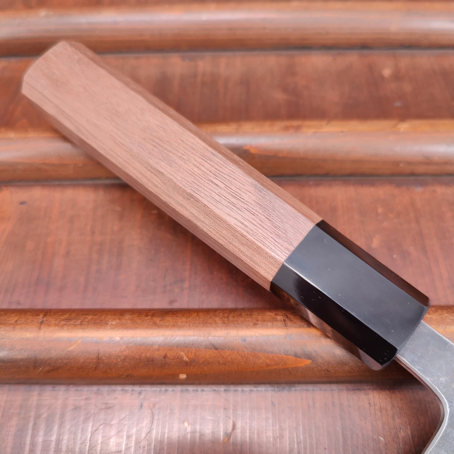 Hatsukokoro Kurokaze 210mm Gyuto Stainless Clad Shirogami 2 Walnut - Image 6